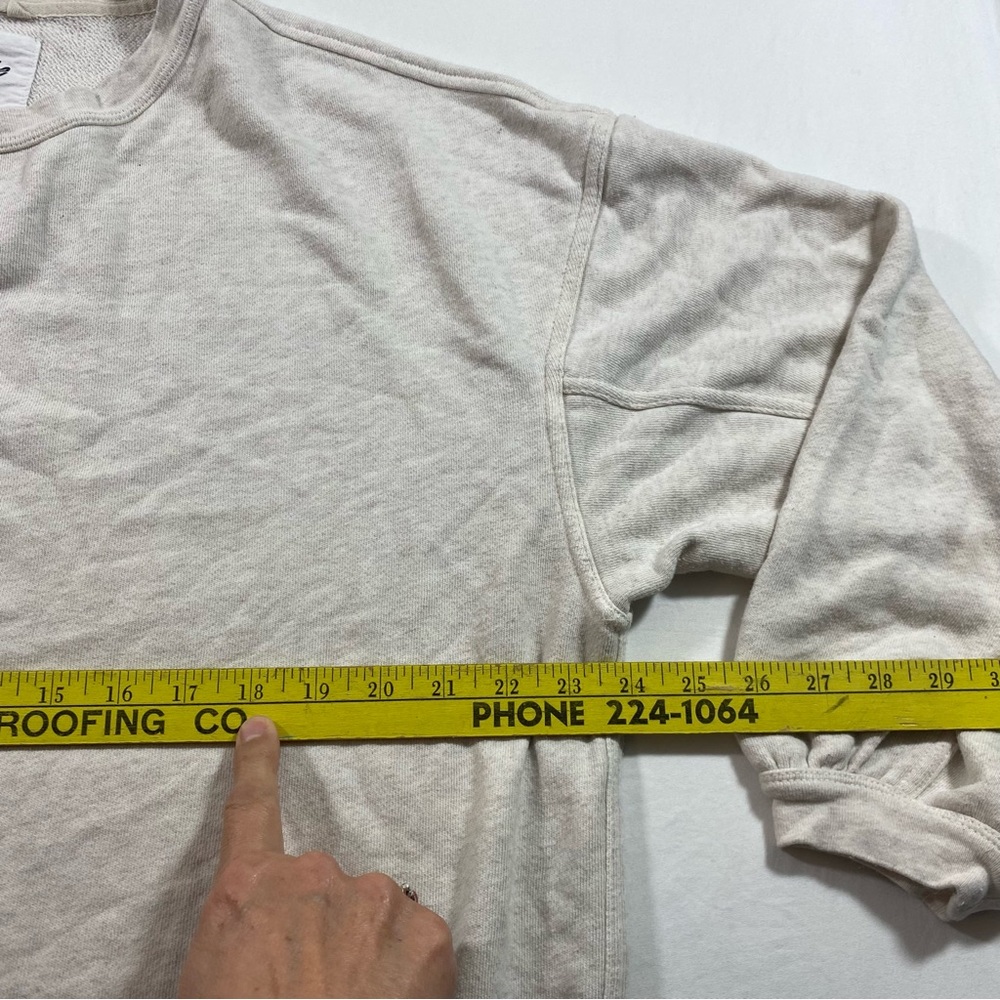 aerie Cream Oversized Crewneck Sweatshirt - Picture 7 of 9